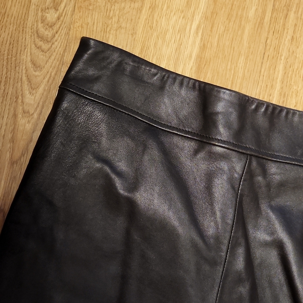 Classiques Entier brown leather pencil skirt sz 6 - Picture 2 of 3